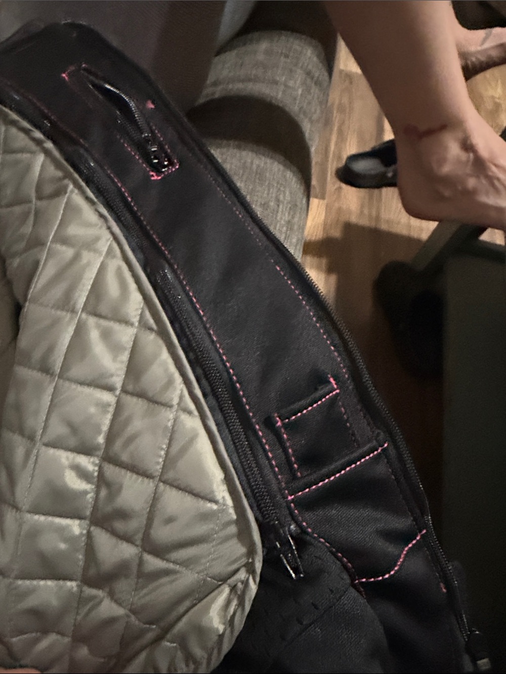 ICON Black Motorcycle Jacket with Pink Accents - Picture 3 of 3